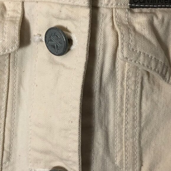 Vintage CK Calvin Klein Jeans Button Front Denim Mini Dress - Trucker Vibes - Picture 10 of 10